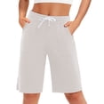 thumbnail image 1 of SPECIAL MAGIC Women’s Cotton Bermuda Sweat Shorts 10" Knee-Length Athletic Shorts with Pockets for Workout Lounge Sports, 1 of 6