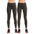 thumbnail image 1 of SPECIALMAGIC Women's Solid Color Yoga Waist Pocket Gym Workout Leggings,2-Pack Grey, 1 of 8