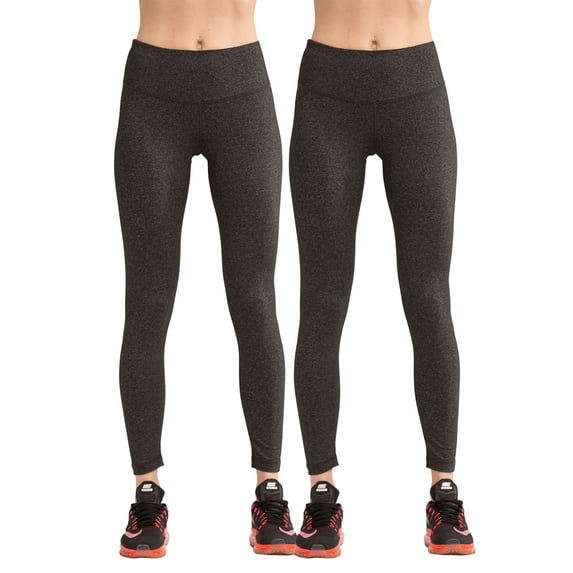 SPECIALMAGIC Women's Solid Color Yoga Waist Pocket Gym Workout Leggings,2-Pack Grey