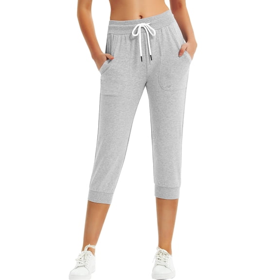 SPECIALMAGIC Women's Sweatpants Capri Jogger Pants Cropped Lounge Running Pants with Pockets