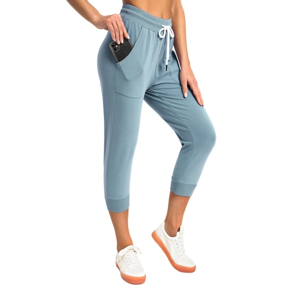 SPECIALMAGIC Women's Sweatpants Capri Jogger Pants Cropped Lounge Running Pants with Pockets