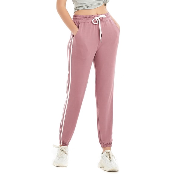 Womens Lounge Pants Casual Workout Joggers Pajama Bottoms with Pockets High Waisted Loose Baggy Fit
