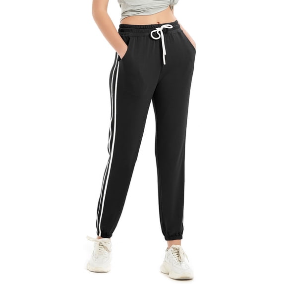 Womens Lounge Pants Casual Workout Joggers Pajama Bottoms with Pockets High Waisted Loose Baggy Fit