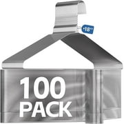 SPECILITE 18in Wire Metal Clothes Hangers Bulk 100 Pack, Space Saving, Ultra Thin for Large Size Suits, Coats, Silver