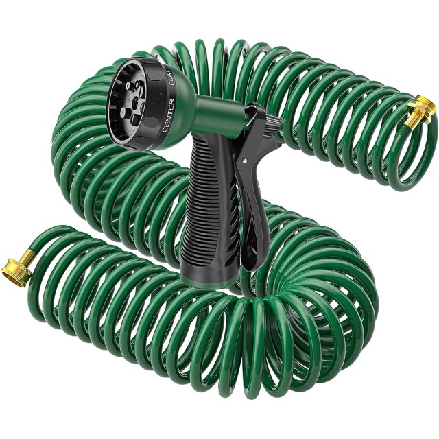 SPECILITE Coil Garden Hose 50 FT, Upgraded Flexible Curly EVA Water