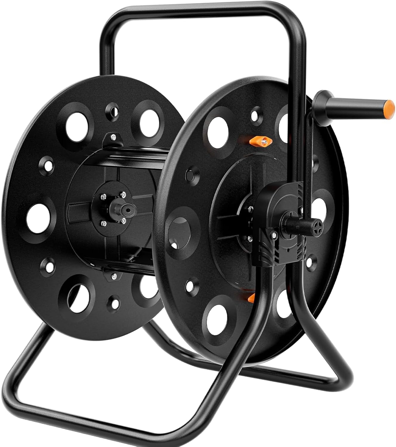 SPECILITE Metal Garden Hose Reel, UV Resistance Outdoor Floor Water Pipe Holder, Holds 100-150ft of Hose , for Outside, Irrigation, Cleaning