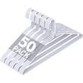 thumbnail image 1 of SPECILITE Metal Wire Clothes Hangers for Standard Size Suits, Coats, Shirts, Pants, Skirts, Space-Saving, White, 50 Pack, 1 of 7