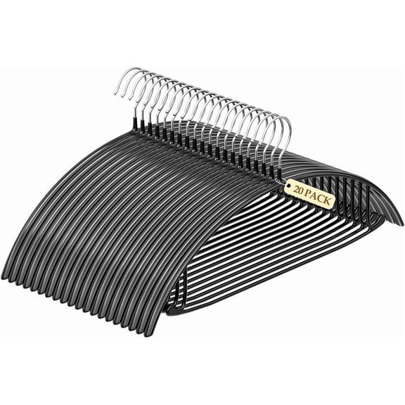 UEAKPIC PVC Coating Clothes Hangers 20 Pack, 16.5 inch Non Slip Metal Sweater Hanger, for Suit, Dress, Jacket, Pant, Shirt