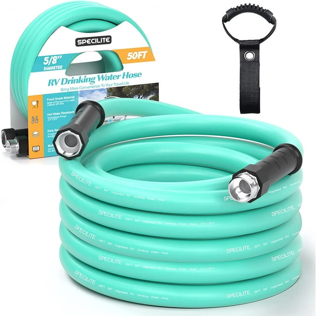 SPECILITE RV Drinking Water Hose 50FT, CA65 Certified, with Aluminum