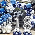thumbnail image 1 of SPECOOL 18th Birthday Party Decorations Men, Royal Blue Balloon Arch Kit with Happy Birthday Banner, Tablecloth, Number 18 Balloon, Metallic Blue Silver Balloons for Boys Girls 18th Birthday Party, 1 of 8