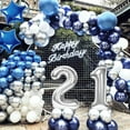 thumbnail image 1 of SPECOOL 21st Birthday Party Decorations, Royal Blue Balloon Arch Kit with Happy Birthday Banner, Tablecloth, Number 21 Balloon, Metallic Blue Silver Balloons for Men Women 21st Birthday Party, 1 of 7