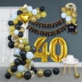 thumbnail image 1 of SPECOOL 40th Birthday Decorations Kit for Men Women, Black Gold Happy 40 Birthday Banner Balloons Supplies, Black Gold and White Paper Pompoms, Forty Year Old Bday Decorations, 1 of 8