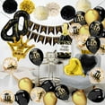thumbnail image 1 of SPECOOL 40th Black Gold and Black Birthday Decorations for Men Women, Happy Birthday Banner, Tissue Flowers, Metallic Black Gold Birthday Party Balloons for 40 Years Old Happy Birthday Party, 1 of 8