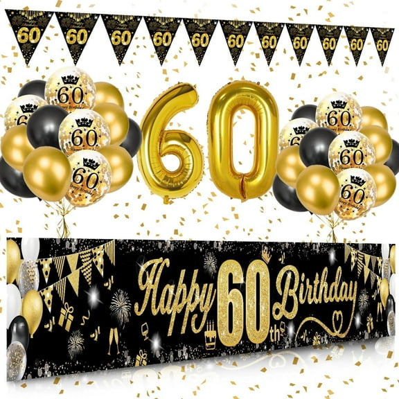 SPECOOL 60th Birthday Party Decorations Men, Royal Blue Balloon Arch Kit with Happy Birthday Banner, Tablecloth, Cake Topper, Foil Confetti Balloons, Chrome Blue Silver 60 Birthday Party Decor