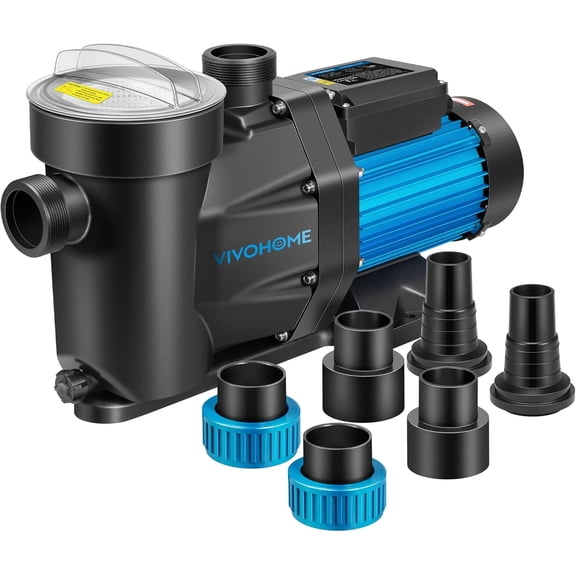 SPECSTAR 1.5 HP Powerful Self Primming 6360 GPH Swimming Pool Pump with ON/OFF Switch for In/Above ground Pool w/ 1.25''&1.5"&2.0'' Unions Energy Saving w/Strainer Basket