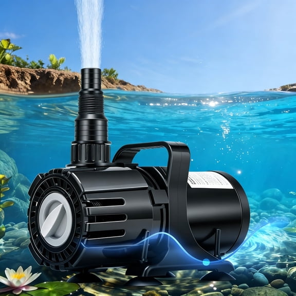 SPECSTAR 100W Submersible Water Pump, 700-1800GPH Stepless Adjustable Flow with 14ft Max Lift, 180° Adjustable Nozzle & Barrier Bag for Pond, Aquarium, Fountain and Waterfall