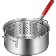 SPECSTAR 10Qt Aluminum Fish Fryer Pot with 6.7Qt Basket, Deep Fryer with Easy Grip Handle for Cooking Chicken Wings, Seafood, French Fries