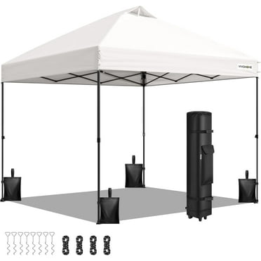 SPECSTAR 10x10ft Pop-up Canopy Tent One Push Setup Tent with Wheel Carry Bag and 4 Sandbags, White