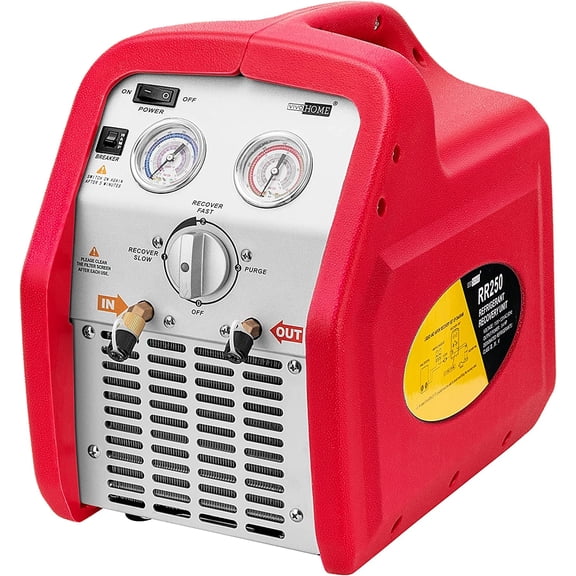 SPECSTAR 110-120V AC 60Hz 3/4HP Single Cylinder Portable Refrigerant Recovery Machine, Red