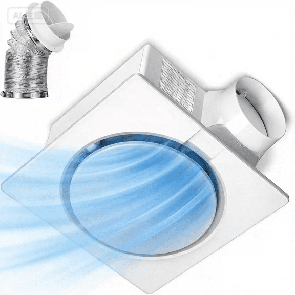 SPECSTAR AutoFlow Bathroom Exhaust Fan with Humidity Sensor 110CFM - Energy-Saving EC Motor,10.2-inch Ceiling Retrofit Bath Fan, No Attic Access Needed(Install Kit, 4-in Duct Included)