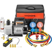 SPECSTAR 110V 1/3 HP 4CFM Single Stage Rotary Vane Vacuum Pump Kit,Black