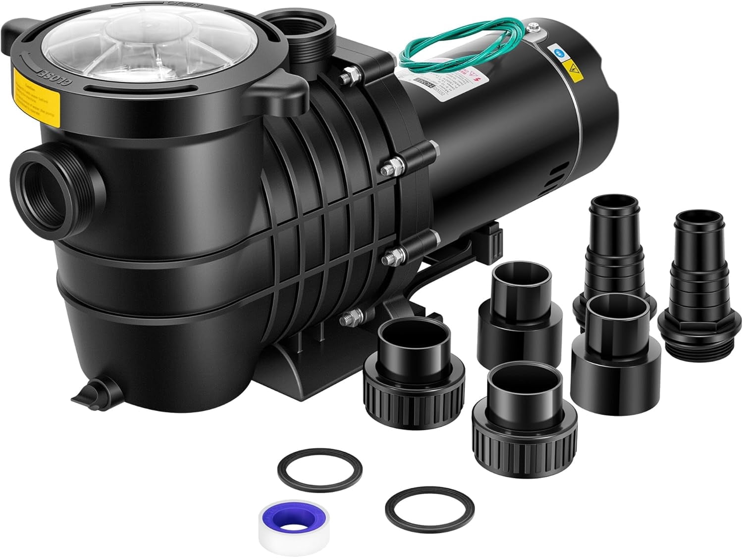 SPECSTAR 110V 1.5 HP 6000 GPH Powerful Self Primming Single Voltage Swimming Pool Pump with Strainer Basket