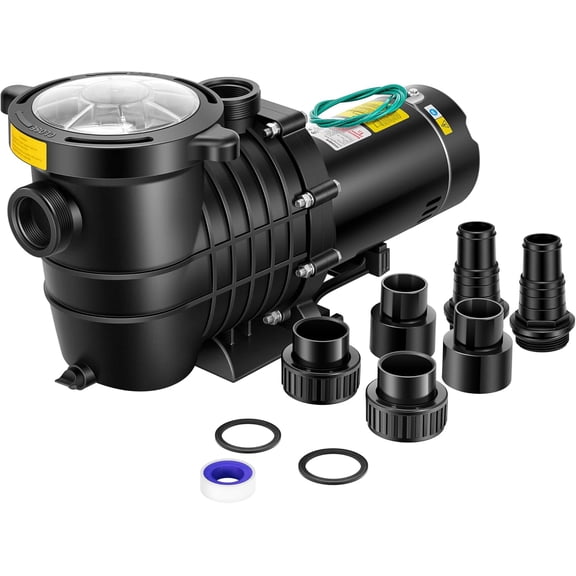 SPECSTAR 110V 2.0 HP 6500 GPH Powerful Self Primming Single Voltage Swimming Pool Pump with Strainer Basket