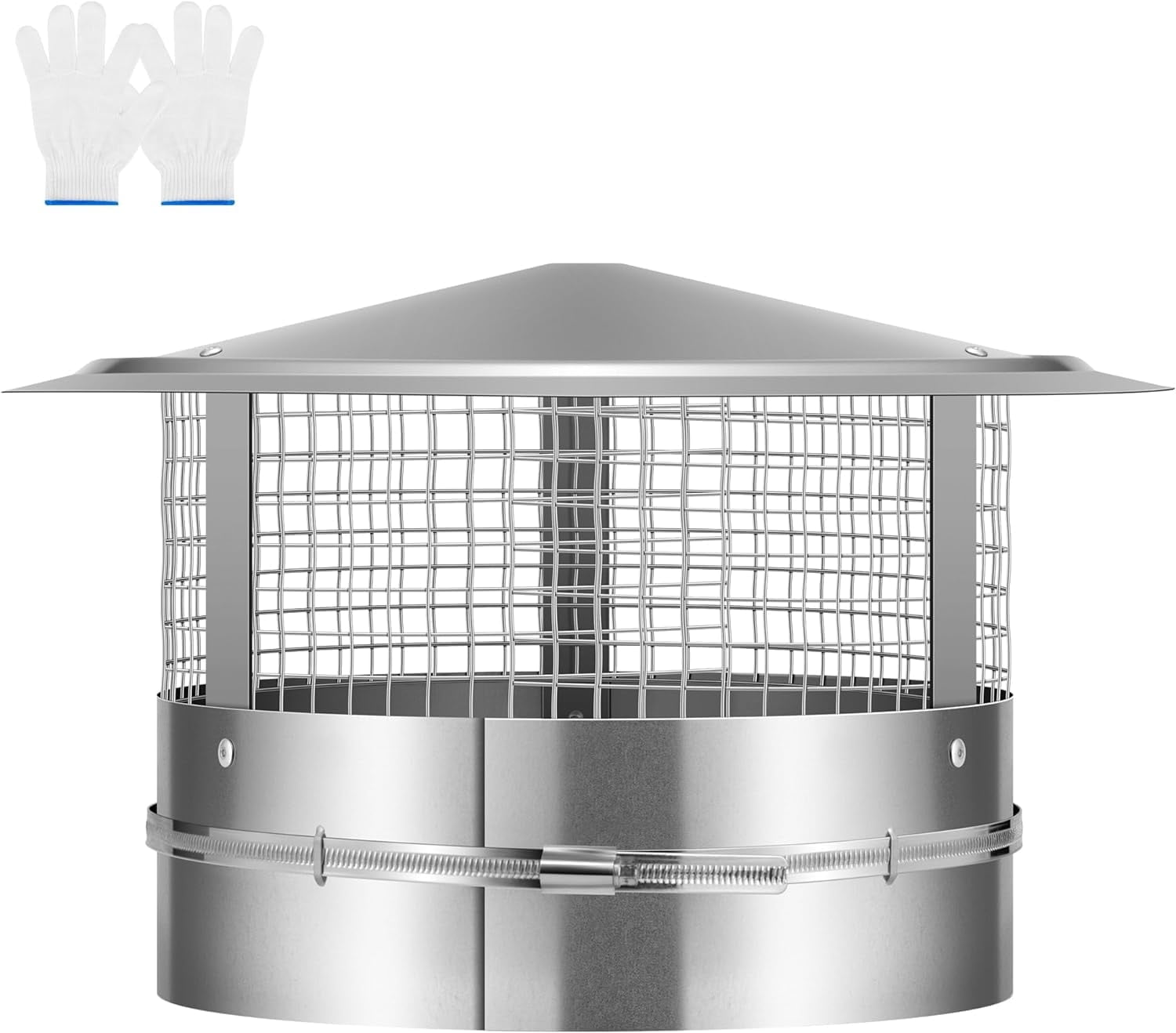 Adjustable 12" Galvanized Steel Chimney Cap with Mesh Screen