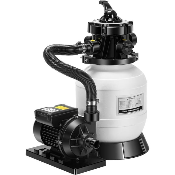 SPECSTAR 10" Sand Filter Pump 2087 GPH for Above Ground Pools up to 4,600 Gallons, 7-Way Valve with 22 lb Sand Capacity, Heavy-Duty Rust-Resistant Housing