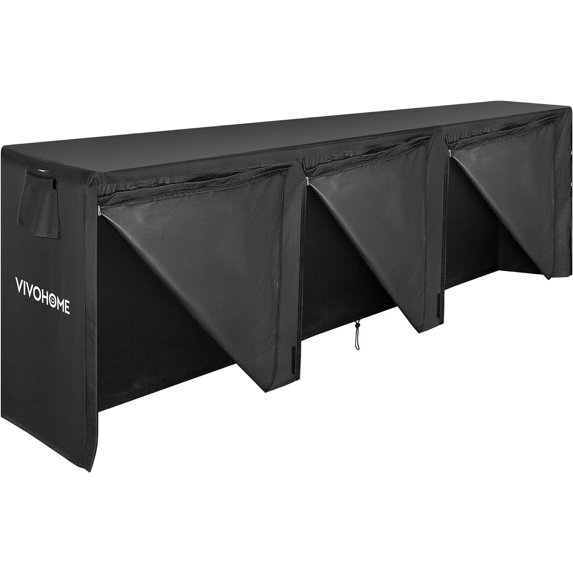 SPECSTAR 12ft Waterproof Firewood Log Rack Cover, Heavy Duty 600D Oxford Outdoor Weather Resistant Fire Wood Storage Holder Cover with Zipper and Hook Loop Tape