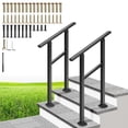 thumbnail image 1 of SPECSTAR 2-Pack Hand Rails for Outdoor Steps, 2-3 Steps Galvanized Steel Railing, for Porch, Deck, or Indoor Stairs, 1 of 8