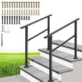 thumbnail image 1 of SPECSTAR 2-Pack Hand Rails for Outdoor Steps, 3-4 Steps Galvanized Steel Railing, for Porch, Deck, or Indoor Stairs, Railing Kit, 1 of 8