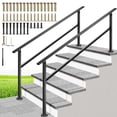 thumbnail image 1 of SPECSTAR 2-Pack Hand Rails for Outdoor Steps, 6-7 Steps Galvanized Steel Railing, for Porch, Deck, or Indoor Stairs, 1 of 8