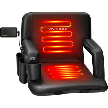 SPECSTAR 20" Heated Stadium Seats with 20000mAh Power Bank, Bleacher Chairs with 12V 20W PD Fast Charging Type C Port, 3 Levels of Heat, NTC Overheat Protection System