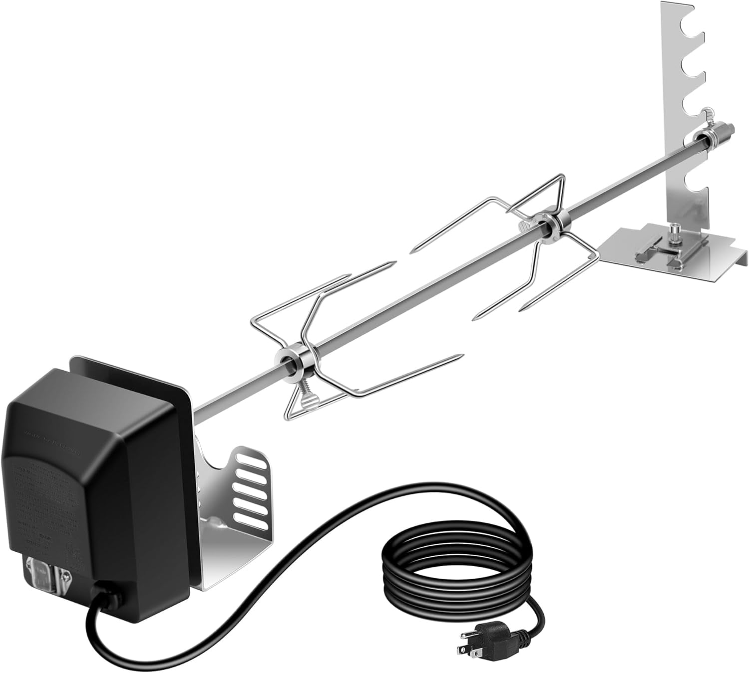 SPECSTAR 28 Inch Rotisserie Grill Kit with 120V 4W Motor, 304 Stainless