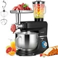 thumbnail image 1 of SPECSTAR 3 in 1 Multifunctional Stand Mixer with 6 Quart Stainless Steel Bowl, 650W 6 Speed Tilt-Head Meat Grinder, Juice Blender, Black, 1 of 8