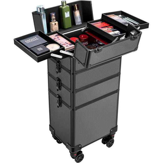 SPECSTAR Professional 4in1 Aluminum Makeup Trolley, Rolling Artist