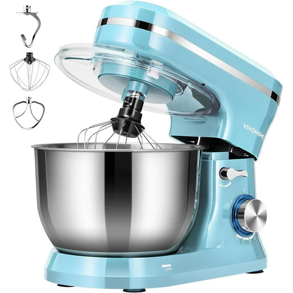 SPECSTAR 4.75 Quart Stand Mixer, 8 Speed Kitchen Electric Food Mixer, Household Stand Mixer for Baking, Cake, Bread with Beater, Dough Hook, Wire Whip and Egg Separator, Blue