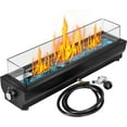 thumbnail image 1 of SPECSTAR 40,000 BTU Tabletop Propane Fire Pit, 30-inch Outdoor Rectangular Fireplace with Glass Rocks, Wind Glass Shield, Bottom/Side Mounted Fire Bowl Smokeless for Patios, 1 of 8