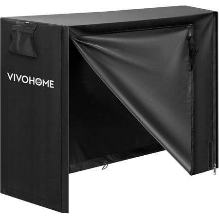 SPECSTAR 4ft Waterproof Log Rack Cover, Heavy Duty 600D Oxford Outdoor Firewood Storage Cover with Zipper and Hook Loop Tape