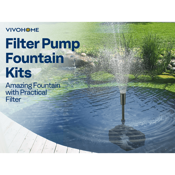 SPECSTAR 530 GPH Submersible Pond Filter Pump Fountain Kits with Sterilizer Suitable for Ponds of 920 Gallons