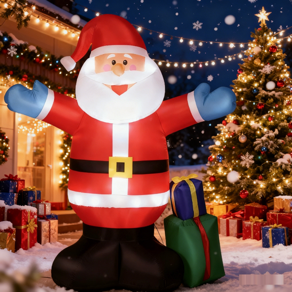 Aesto 8.4 FT Christmas Inflatables Gingerbread Man with Gift Boxes, LED ...