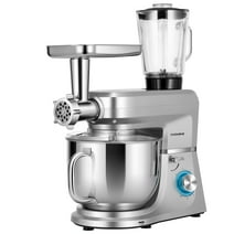 SPECSTAR 6 in 1 Multifunctional Stand Mixer with 8.5 Quart Stainless Steel Bowl, 660W 10 Speed Tilt-Head, Silver