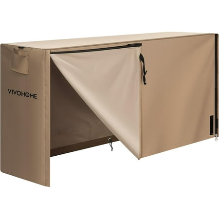 SPECSTAR 6ft Firewood Log Rack Cover, Heavy Duty 600D Oxford, Double Layer Outdoor Weather Resistant Fire Wood Storage Holder Cover with Zipper and Hook Loop Tape, Brown