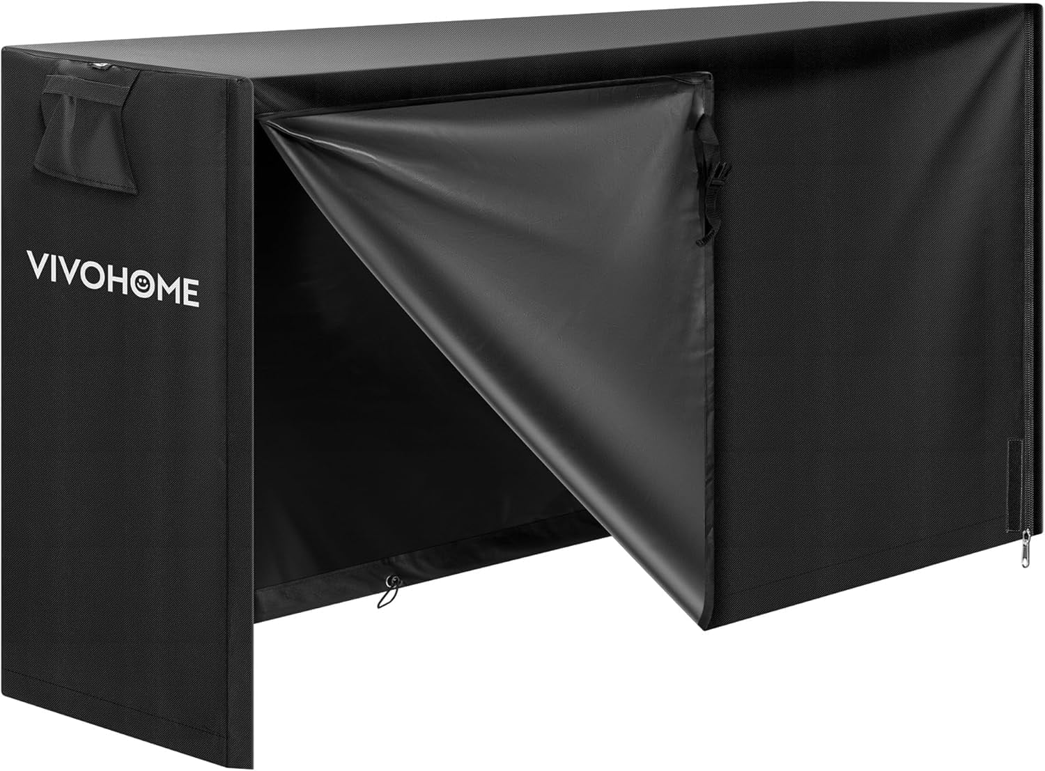 SPECSTAR 6ft Waterproof Log Rack Cover, Heavy Duty 600D Oxford Outdoor Firewood Storage Cover with Zipper and Hook Loop Tape (Log Rack Not Included)