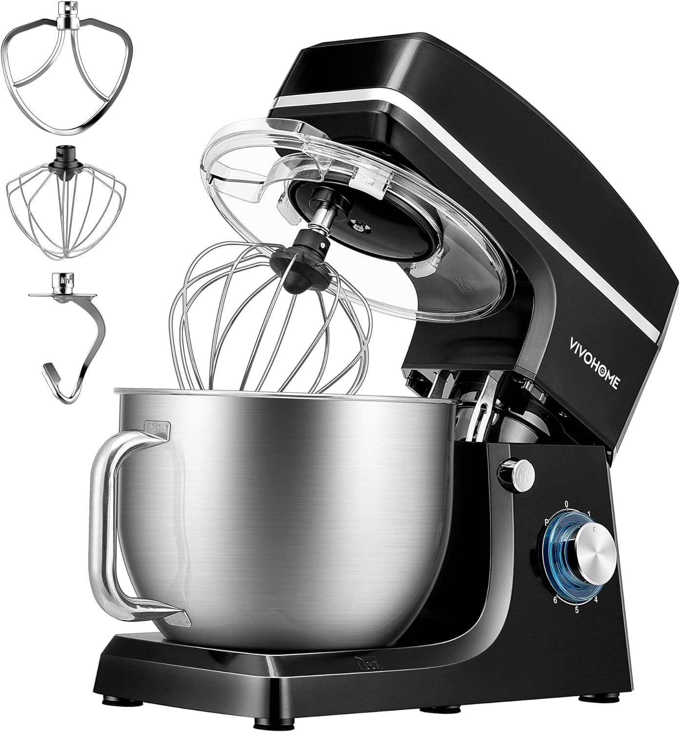 Stand Mixer, 6Qt Electric Food Mixer, 660W 6-Speeds Electric Kitchen Mixer  with Dishwasher-Safe Dough Hook, Wire Whip & Beater for Daily Use, Silver  for Sale in Upland, CA - OfferUp