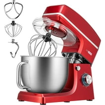 SPECSTAR 7.5 Quart Stand Mixer, 660W 6-Speed Tilt-Head Kitchen Electric Food Mixer with Beater, Dough Hook and Wire Whip, Red