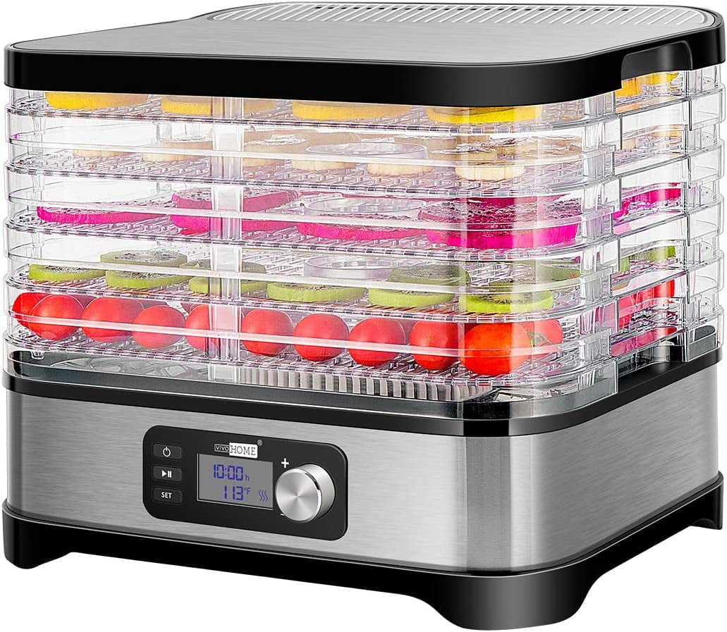 SPECSTAR Electric 400W 5 Trays Food Dehydrator Machine with Digital Timer and Temperature Control for Fruit Vegetable Meat Beef Jerky Maker BPA Free