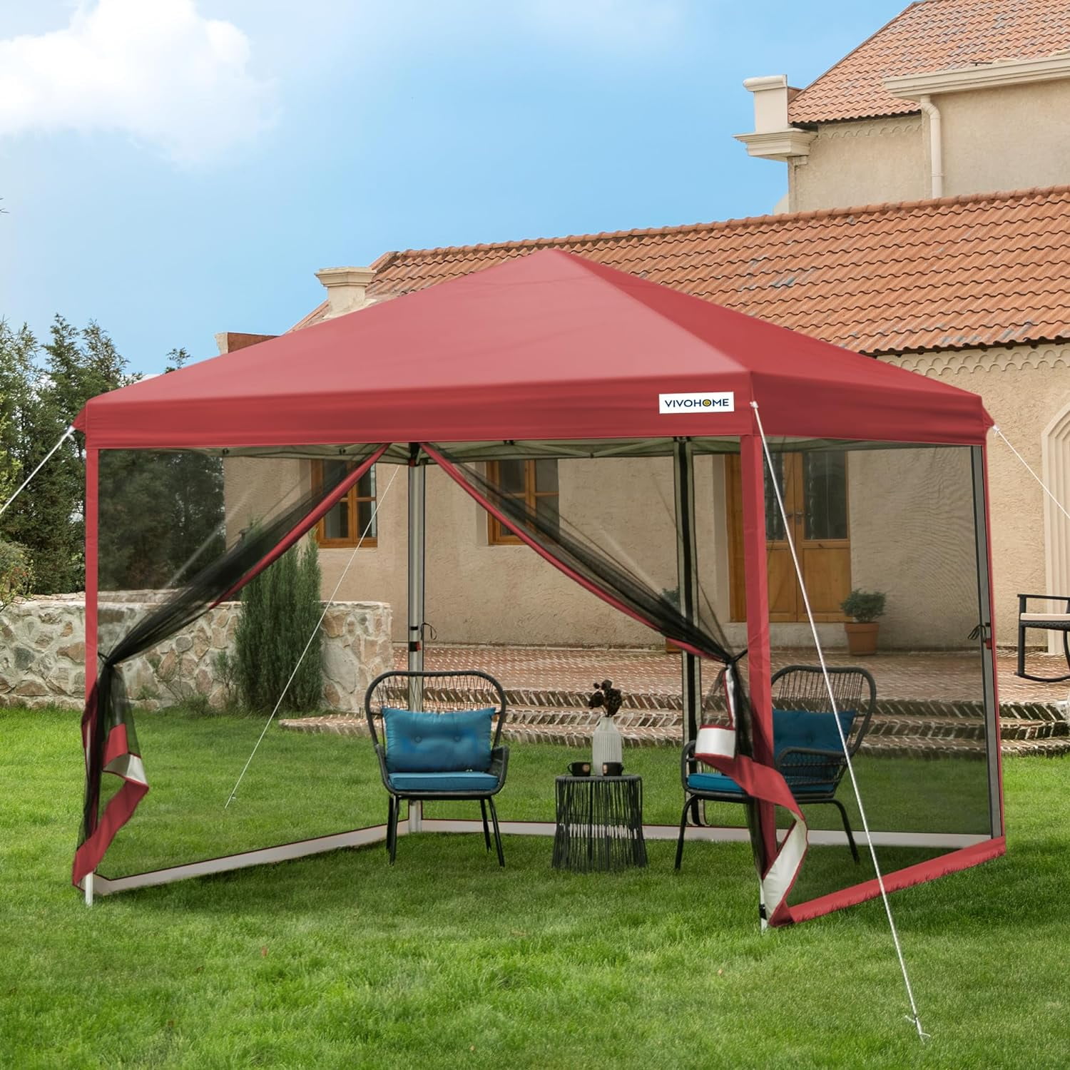 SPECSTAR 8'x 8' Waterproof Pop up Gazebo with Mesh Netting