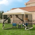thumbnail image 1 of SPECSTAR 8'x 8' Easy Pop-Up Canopy with Mesh Netting, Instant Outdoor Screened tent with Mosquito Netting, 2 Zipper Doors and Roller Bag for Yard Camping Picnic Party Events, Beige, 1 of 9